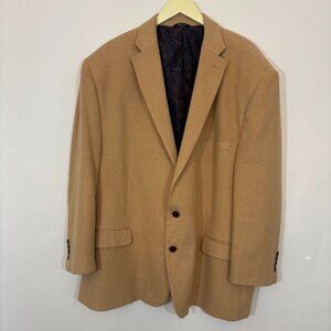 Ralph Lauren Tan 100% Camel Hair Men's Sz 56R Blazer Two Button Lux Jacket